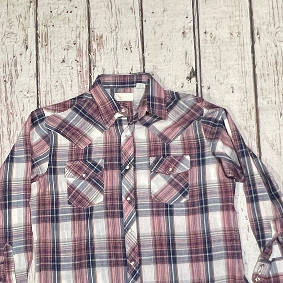 Vintage Western Esquire Pearl Snap Plaid Rockabilly Button Down Shirt - Picture 2 of 5